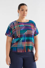 Eryn Top- Navy Ligheten Print
