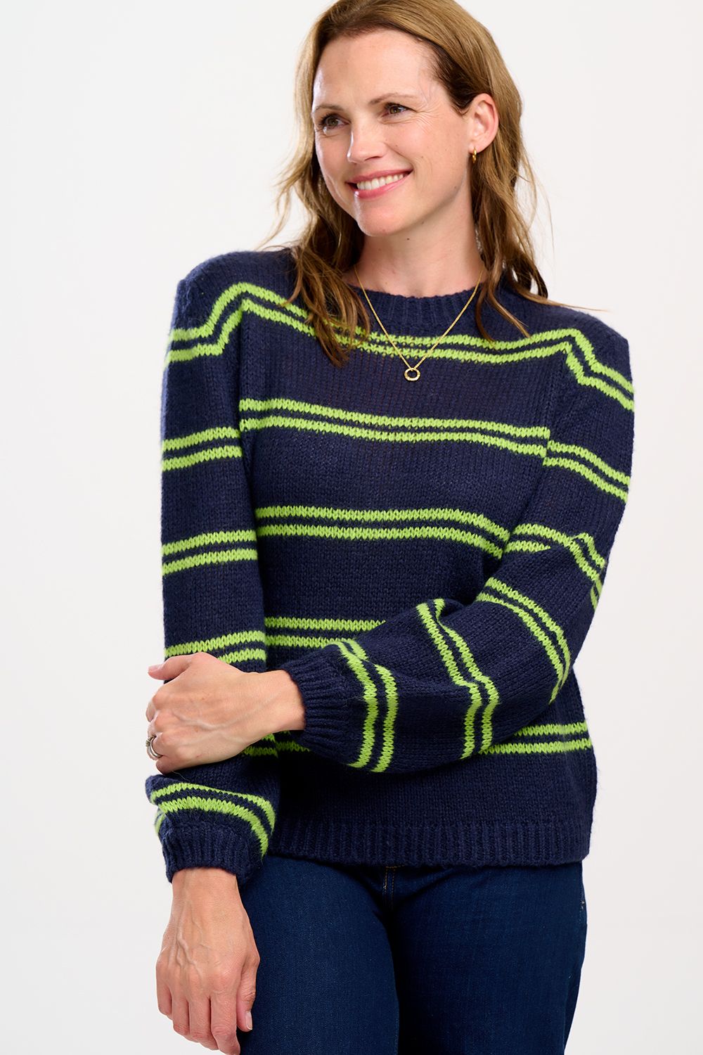 Sugarhill Brighton Essie Jumper in Navy Double Stripe