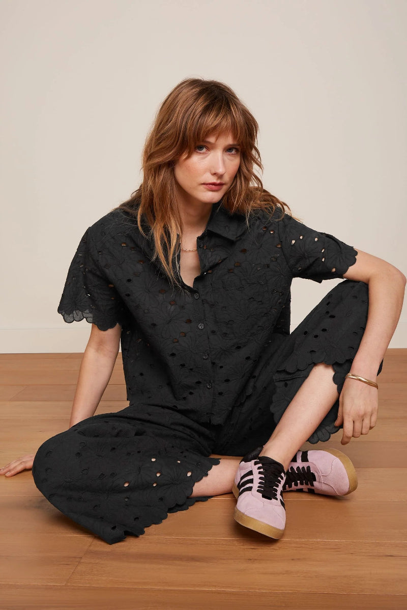 King Louie Evelina Blouse in Brava Broderie Black