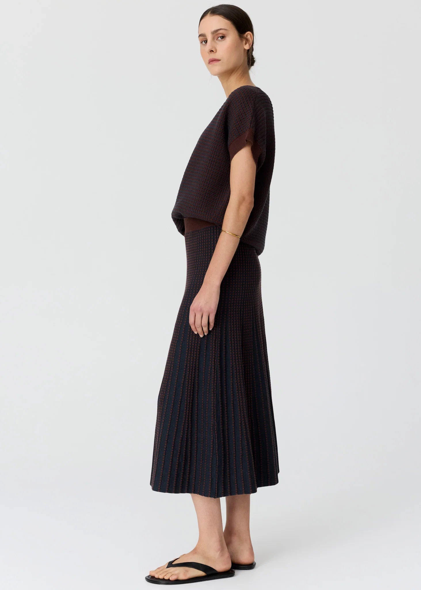 Evlyn Knit Top- Choc/Ink