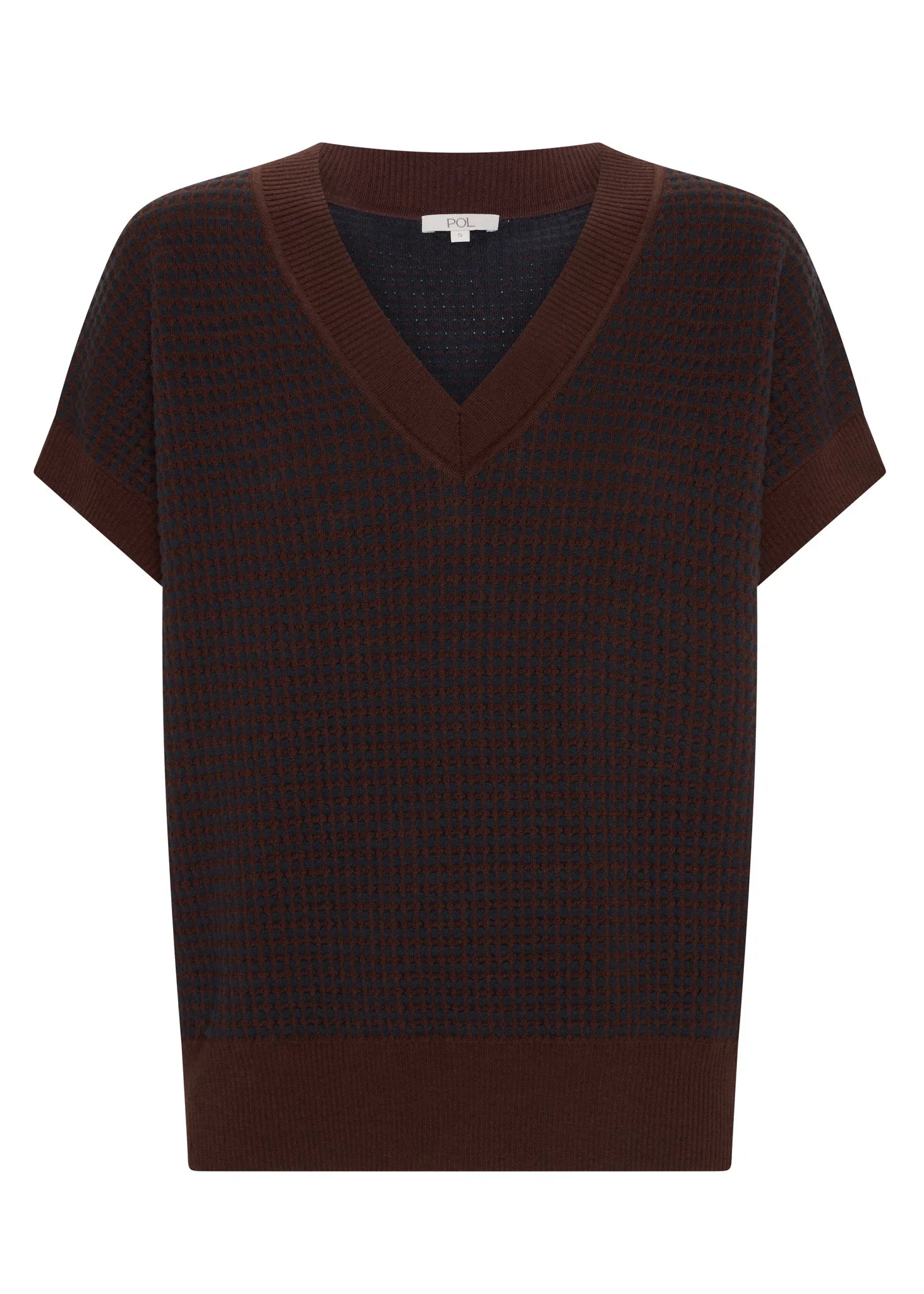 Evlyn Knit Top- Choc/Ink
