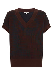 Evlyn Knit Top- Choc/Ink