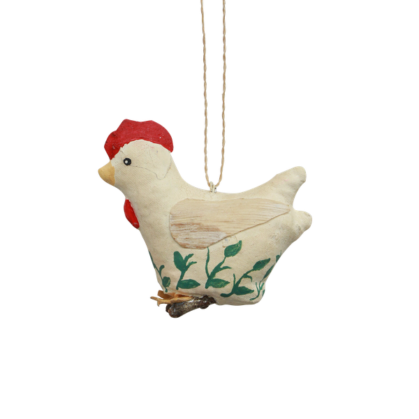 French Country Canvas Chicken Hanging Decoration