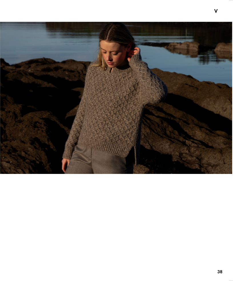 Honeycomb Stitch Alpaca Sweater- Khaki