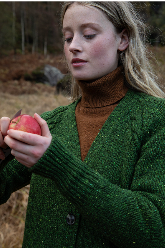 Raglan Cardigan with Cable Detail