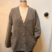 Fisherman Out Of Ireland Slouchy Vneck Cardigan in Rabbit