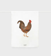 Father Rabbit Linen Tea Towel with Rooster