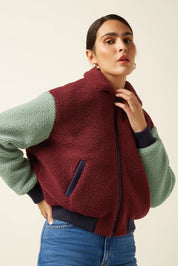 King Louie Fay Jacket Teddy in Beet Red