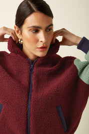 Fay Jacket Teddy- Beet Red
