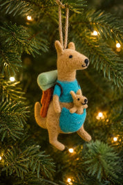 La la land Felt Ornament- Kangaroo with Baby