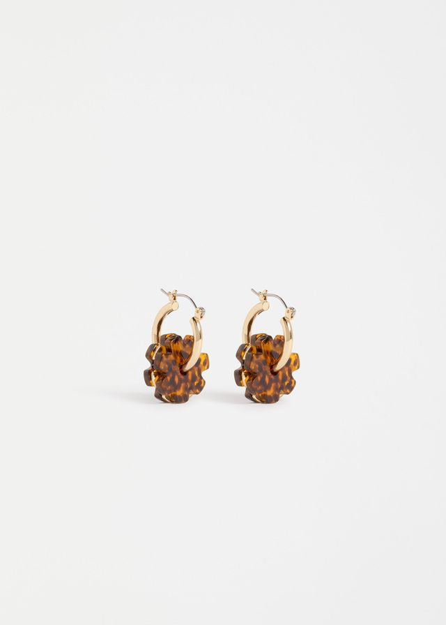 ELK the Label Flakkrin Small Hoop Earring in Tortioseshell Speckle