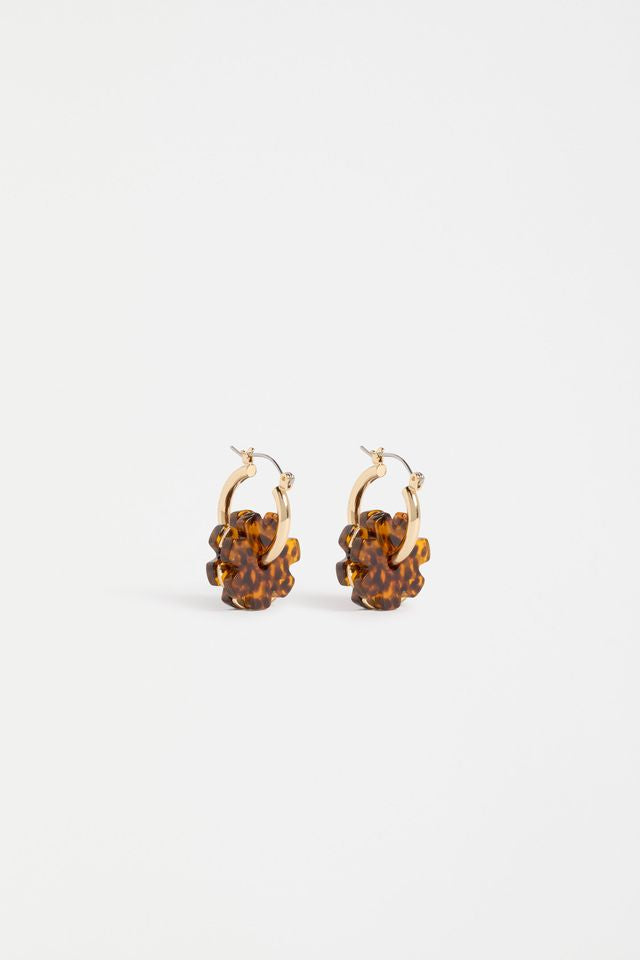 ELK the Label Flakkrin Small Hoop Earring in Tortioseshell Speckle