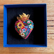 Flaming Heart Brooch