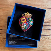 Flaming Heart Brooch