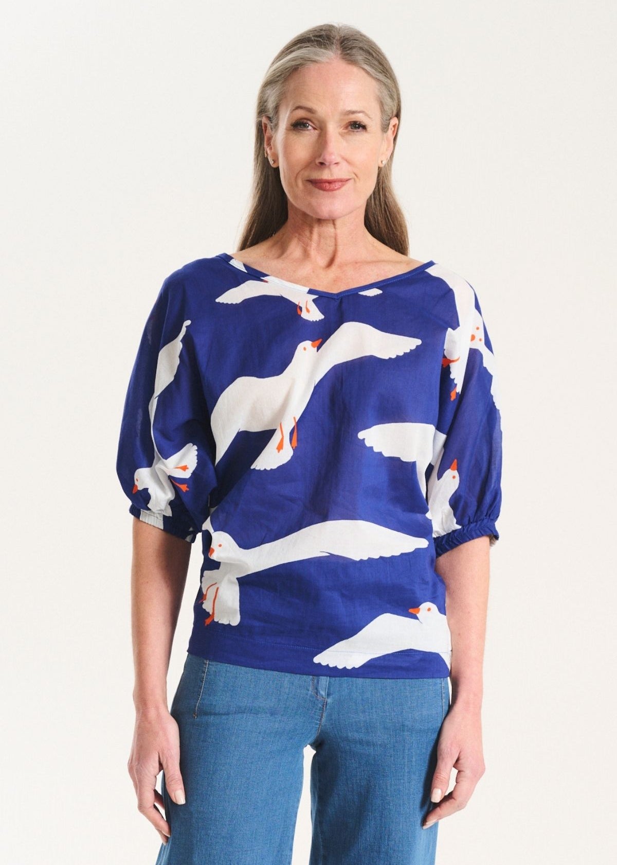 Olga de Polga Flock Camisa Blouse in Blue