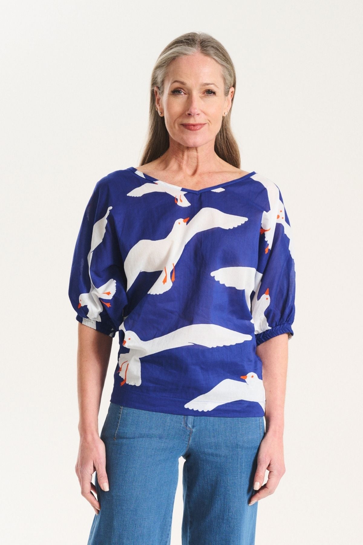 Olga de Polga Flock Camisa Blouse in Blue