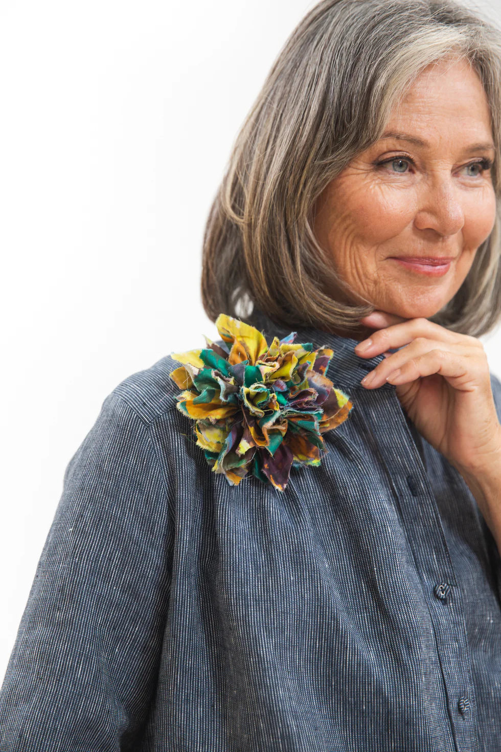 Fabric Flower Brooch