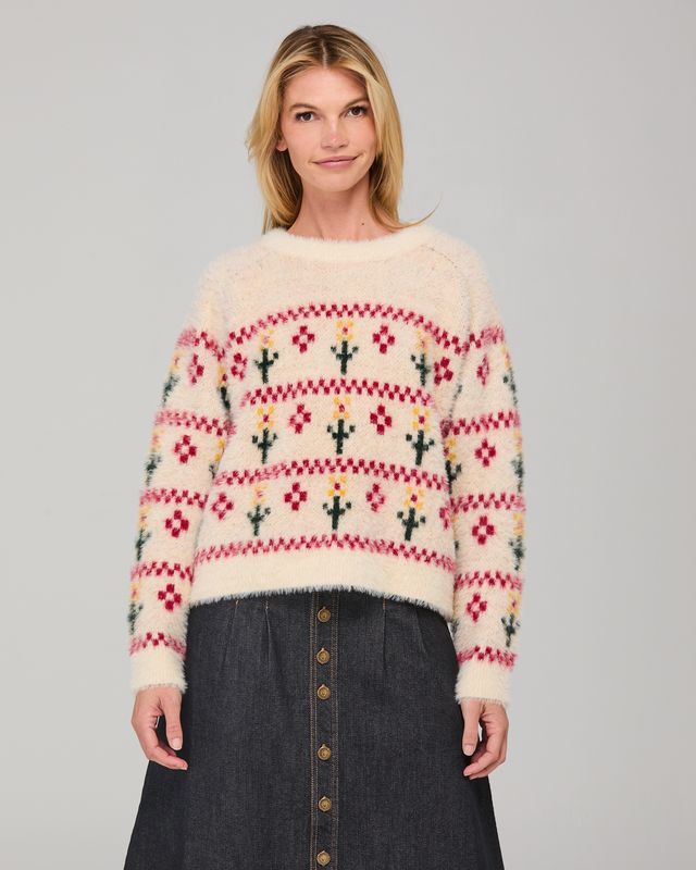 Boom Shankar Flower Jumper Cream Multi