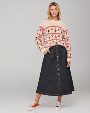 Flower Jumper- Cream Multi