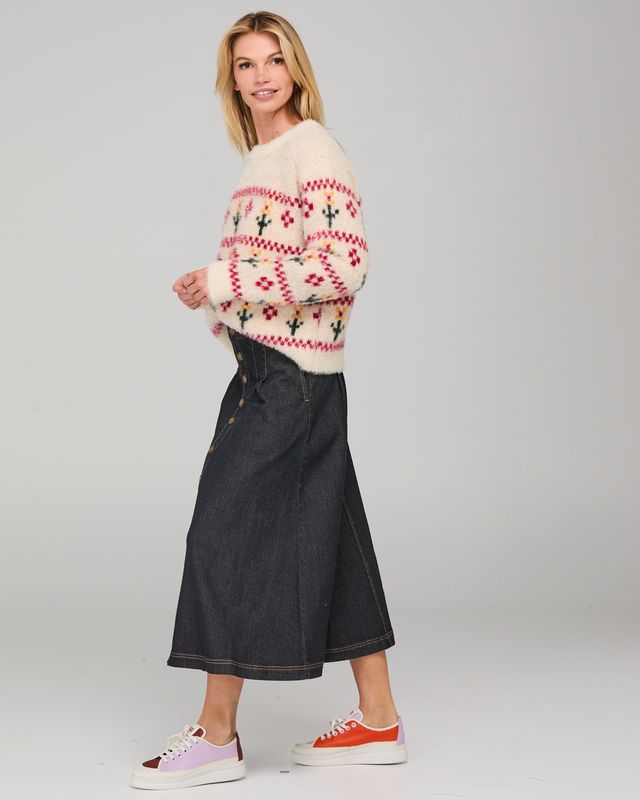 Flower Jumper- Cream Multi