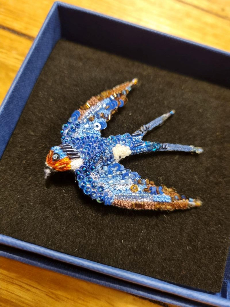 Trovelore Flying Swallow Embellished Brooch