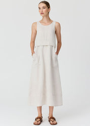 POL Frankie Double Layer Dress in Natural