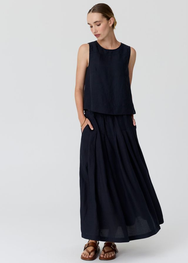 Frankie Pleat Skirt- Ink