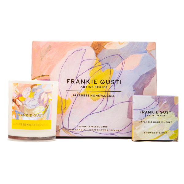 Frankie Gusti Artist Series Candle & Steamer Duo Japanese Honeysuckle