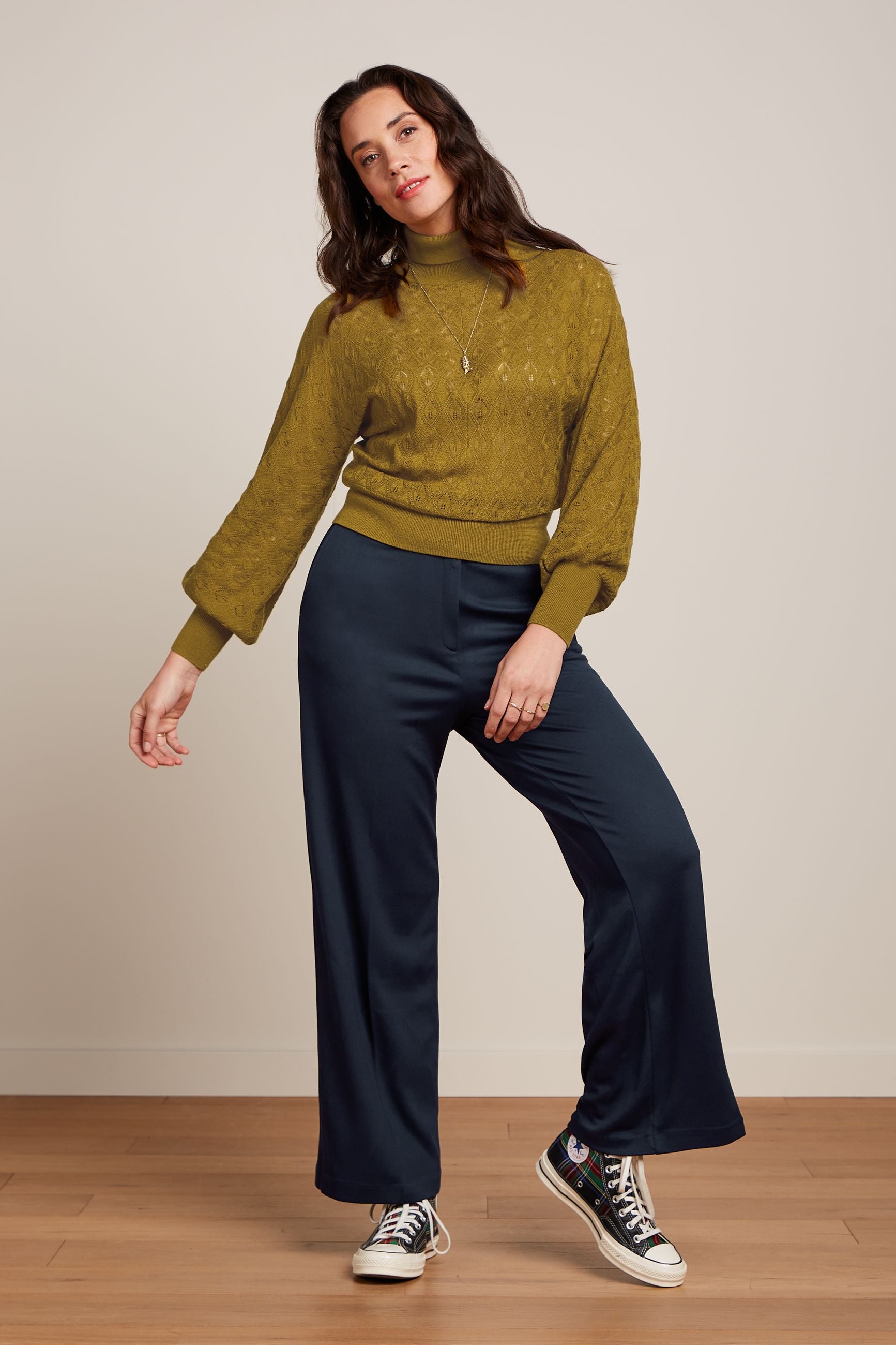 King Louie Frederica Pants-Milano Uni in Midnight Blue