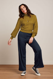 King Louie Frederica Pants-Milano Uni in Midnight Blue