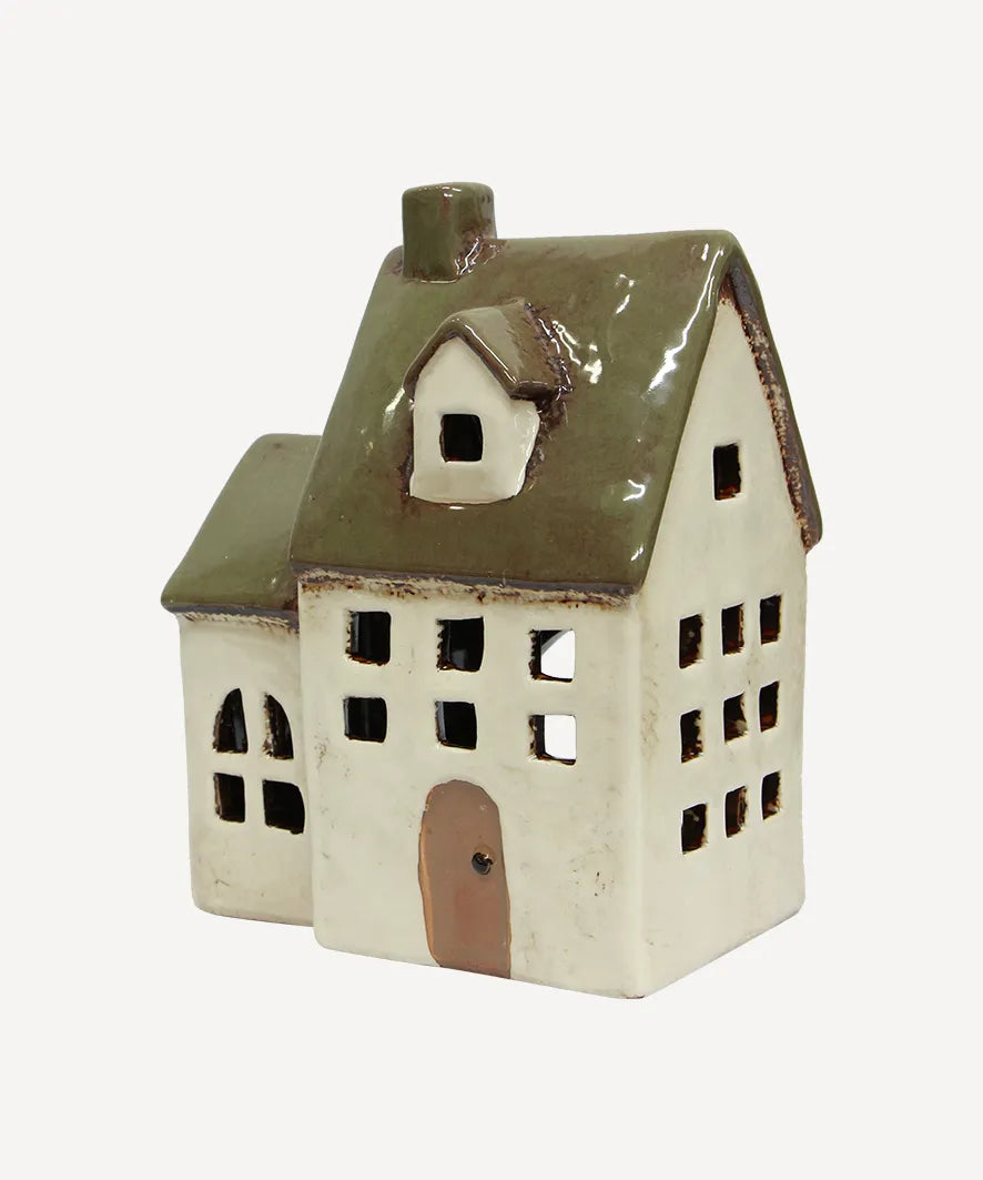 French Country Alsace Tealinght Chapel-Olive Green