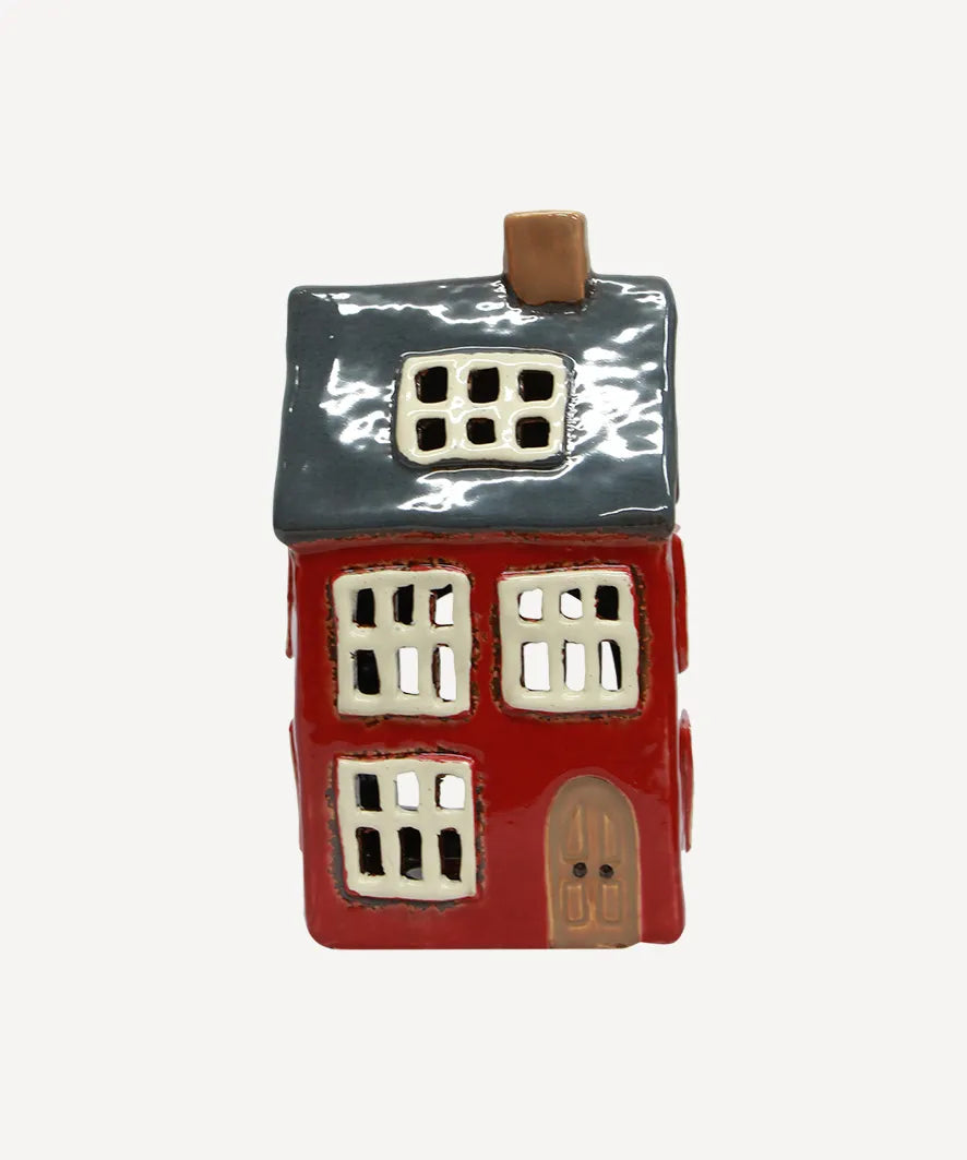 Alsace Tealight House Navy Roof