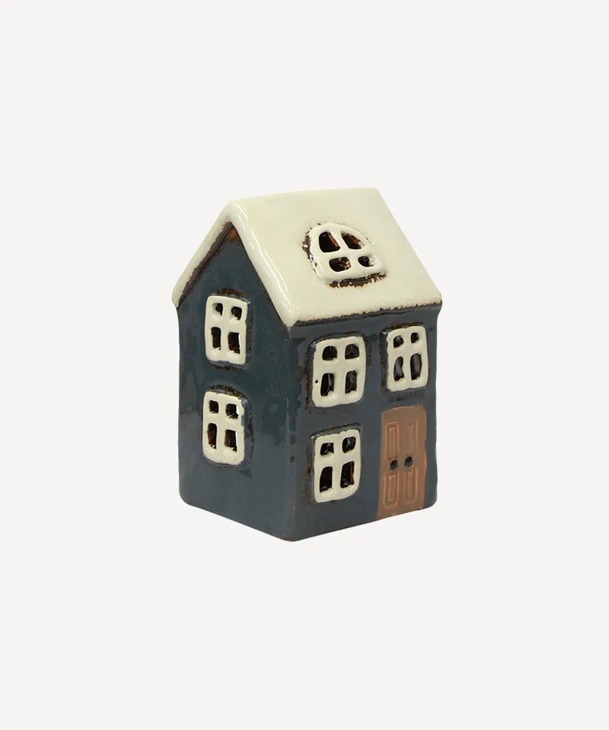 French Country Alsace Tealight House-Navy