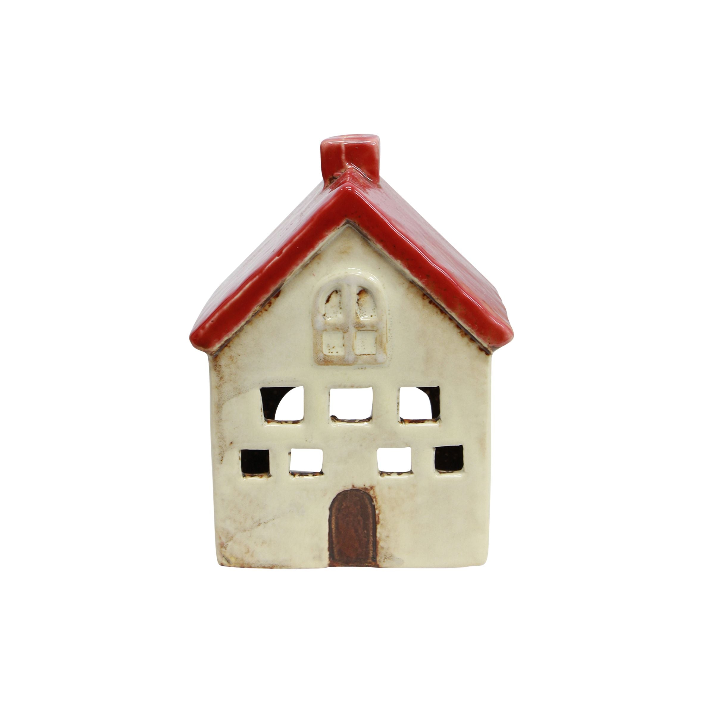 French Country Alsace Tealight Villa-Red White