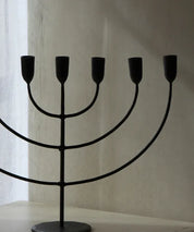 Black Hand Forged Iron Candleholder - 7 Light