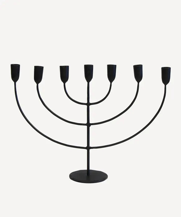 French Country Black 7 Light Church Candleholder