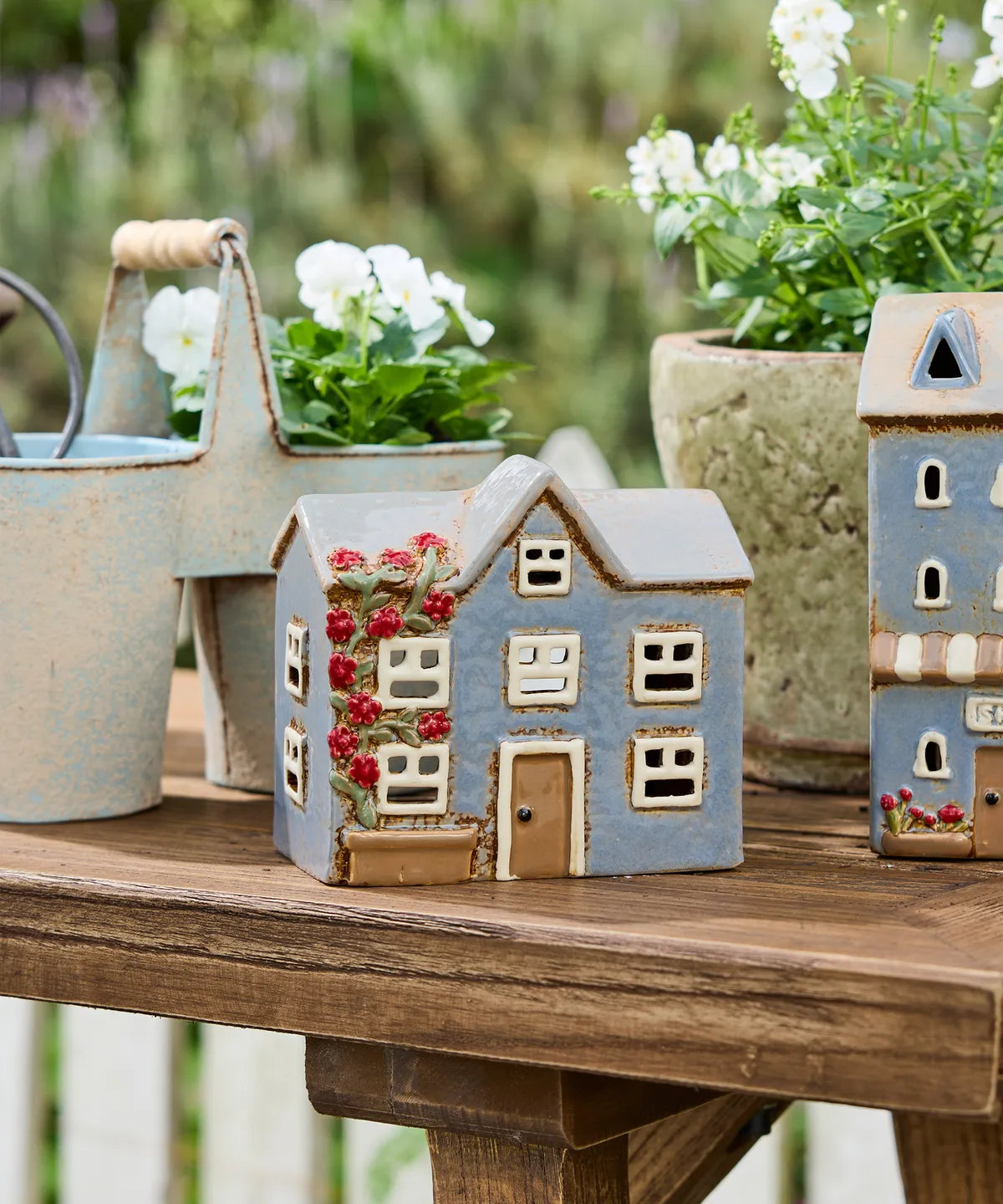 French Country Devon Peak Tealight Cottage Cornflower