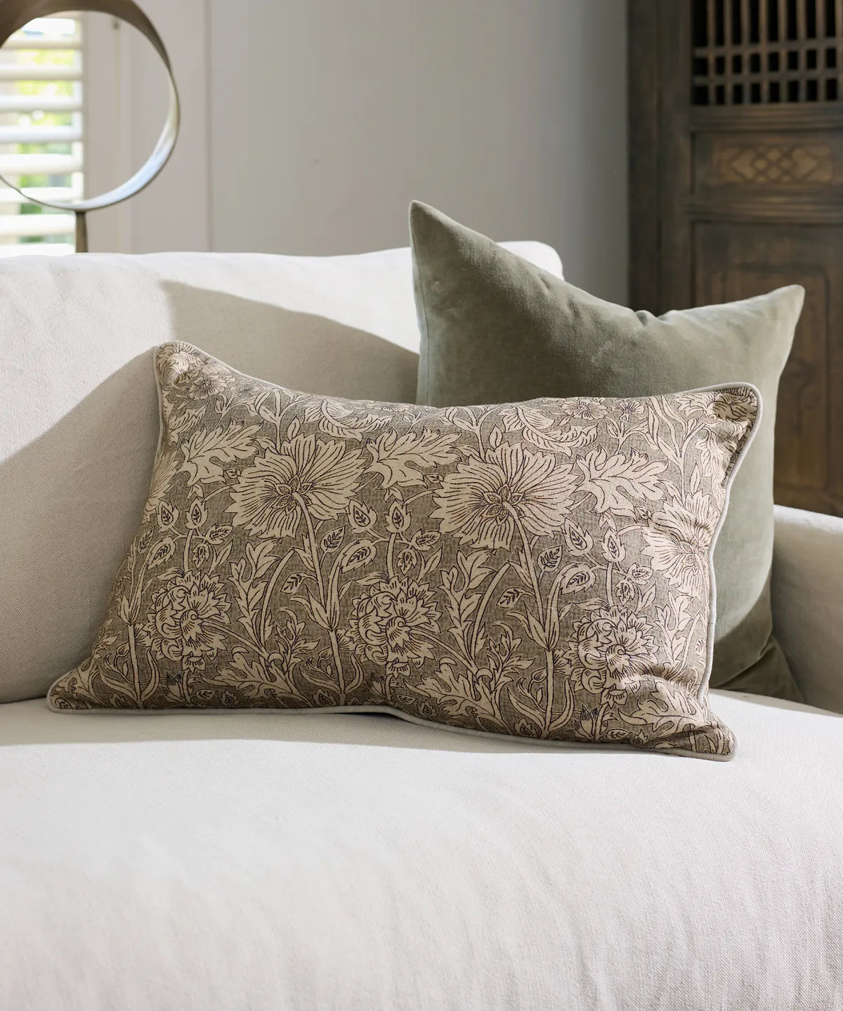 French Country Flora Block Cushion