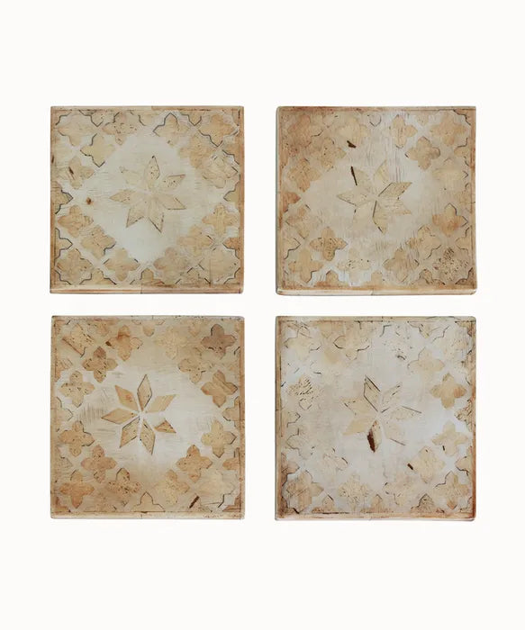 French Country Flower Bone Coasters