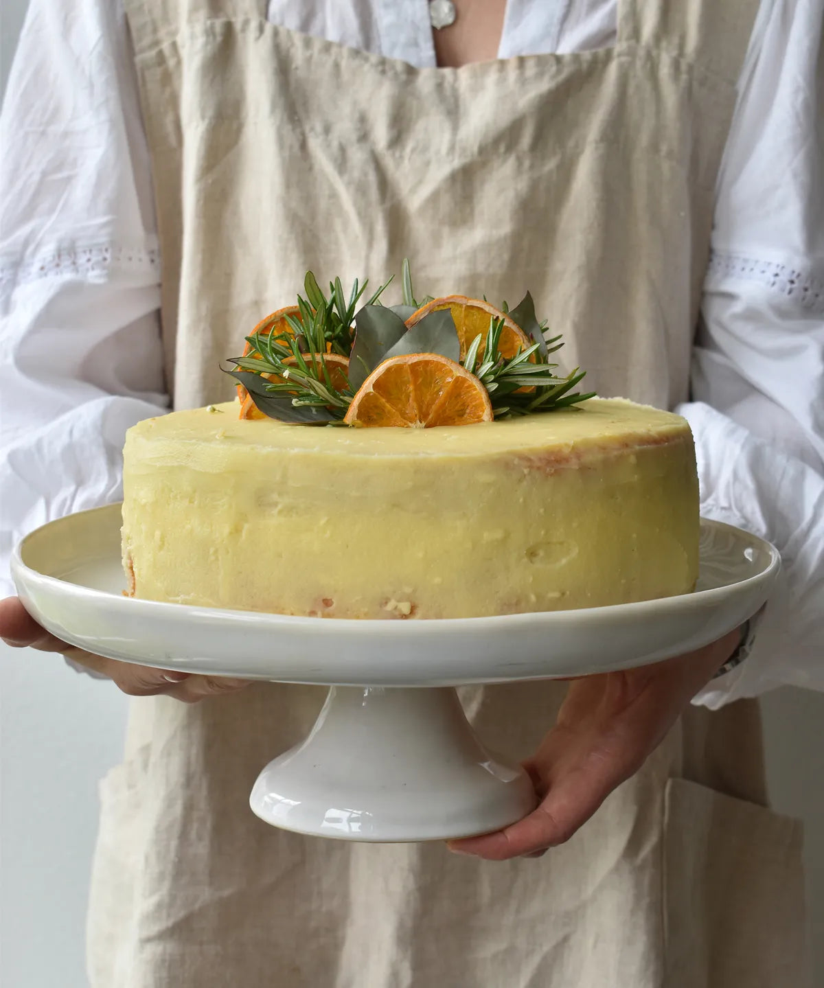 French Country Franco Rustic White Cake Stand
