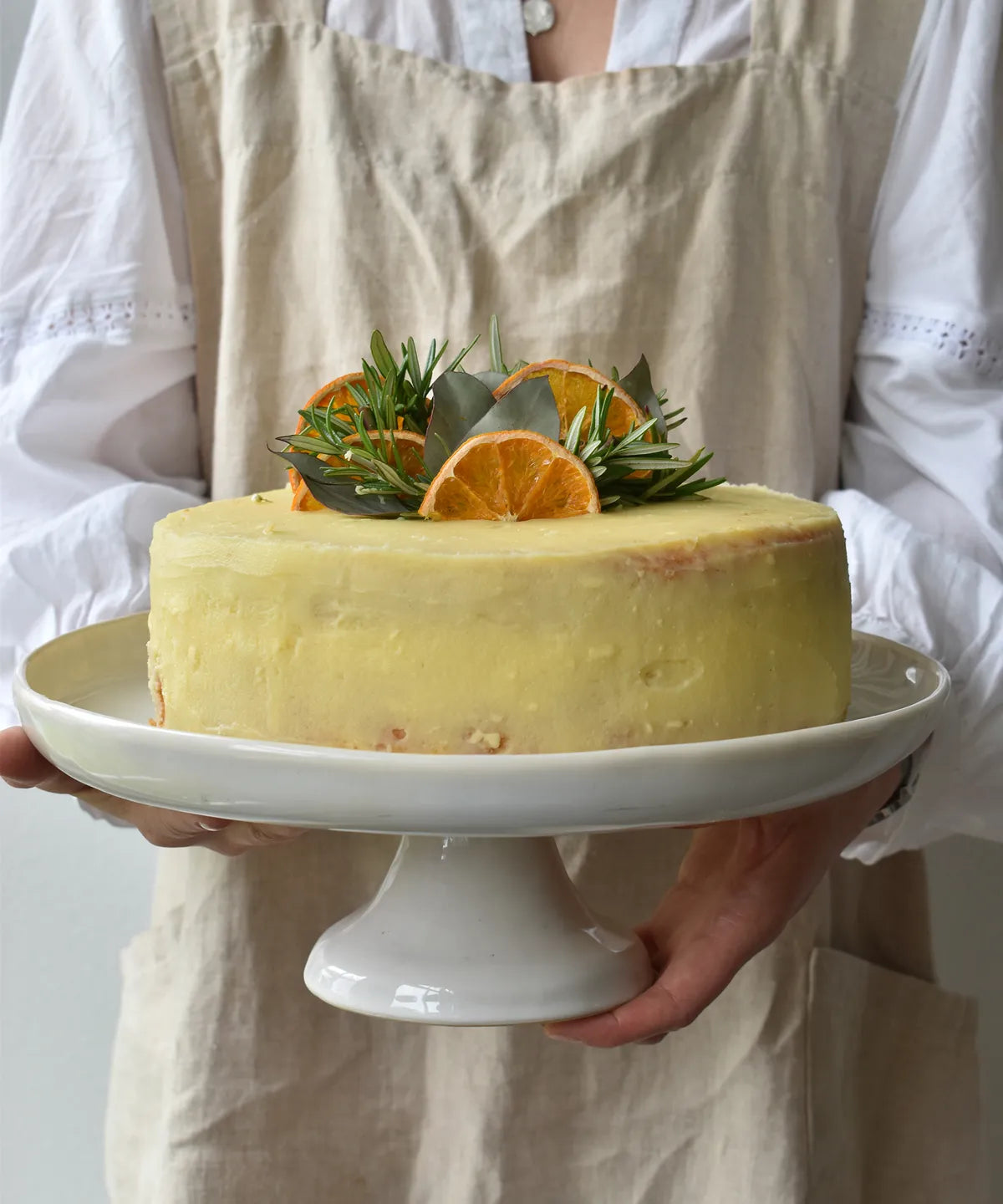 French Country Franco Rustic White Cake Stand