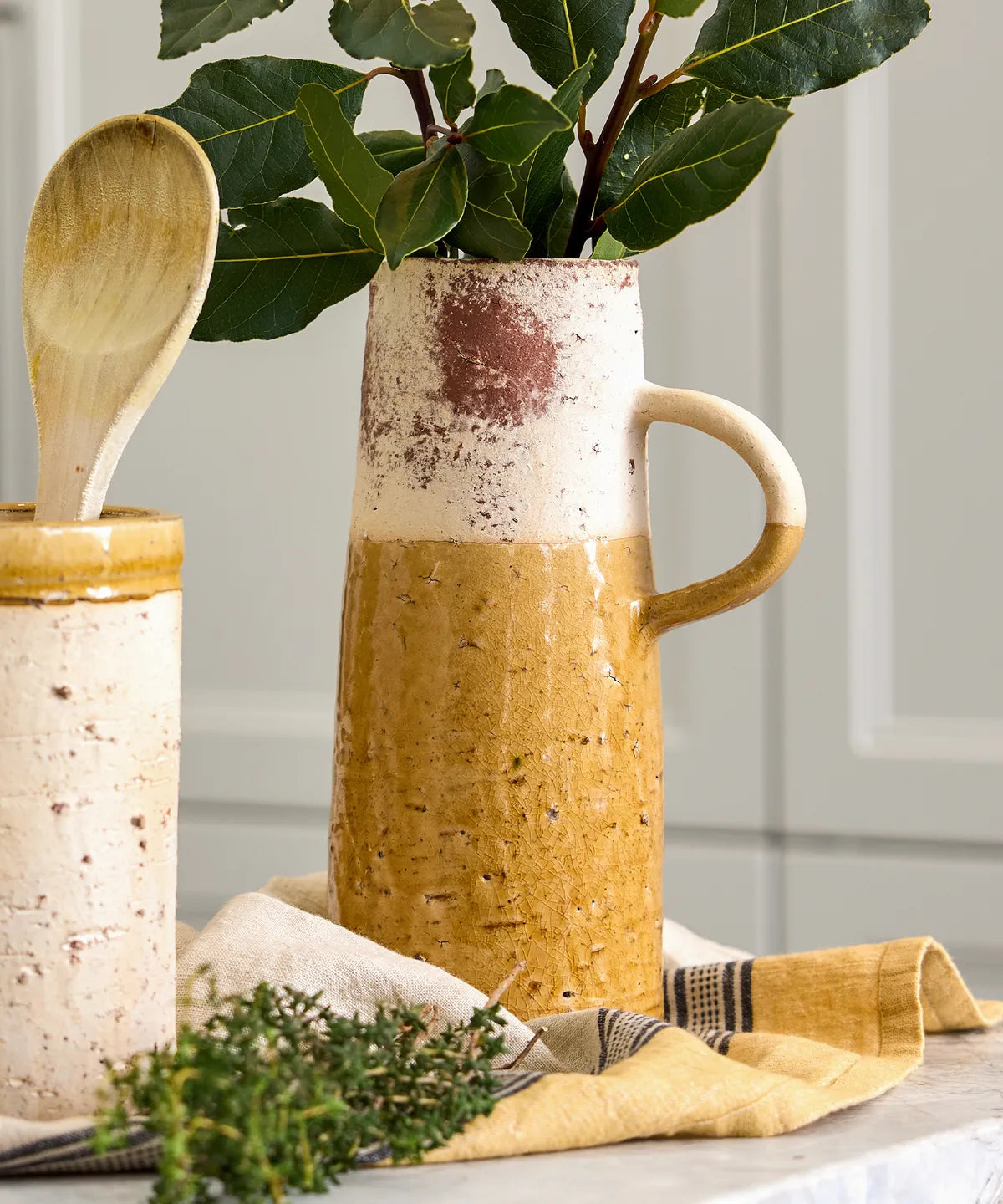 French Country Monte Terracotta Jug in Mustard