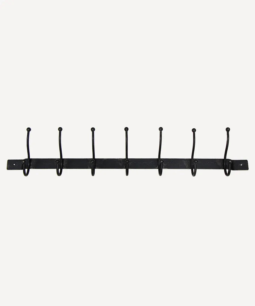 Old Metal 7 Hook Bar- Black
