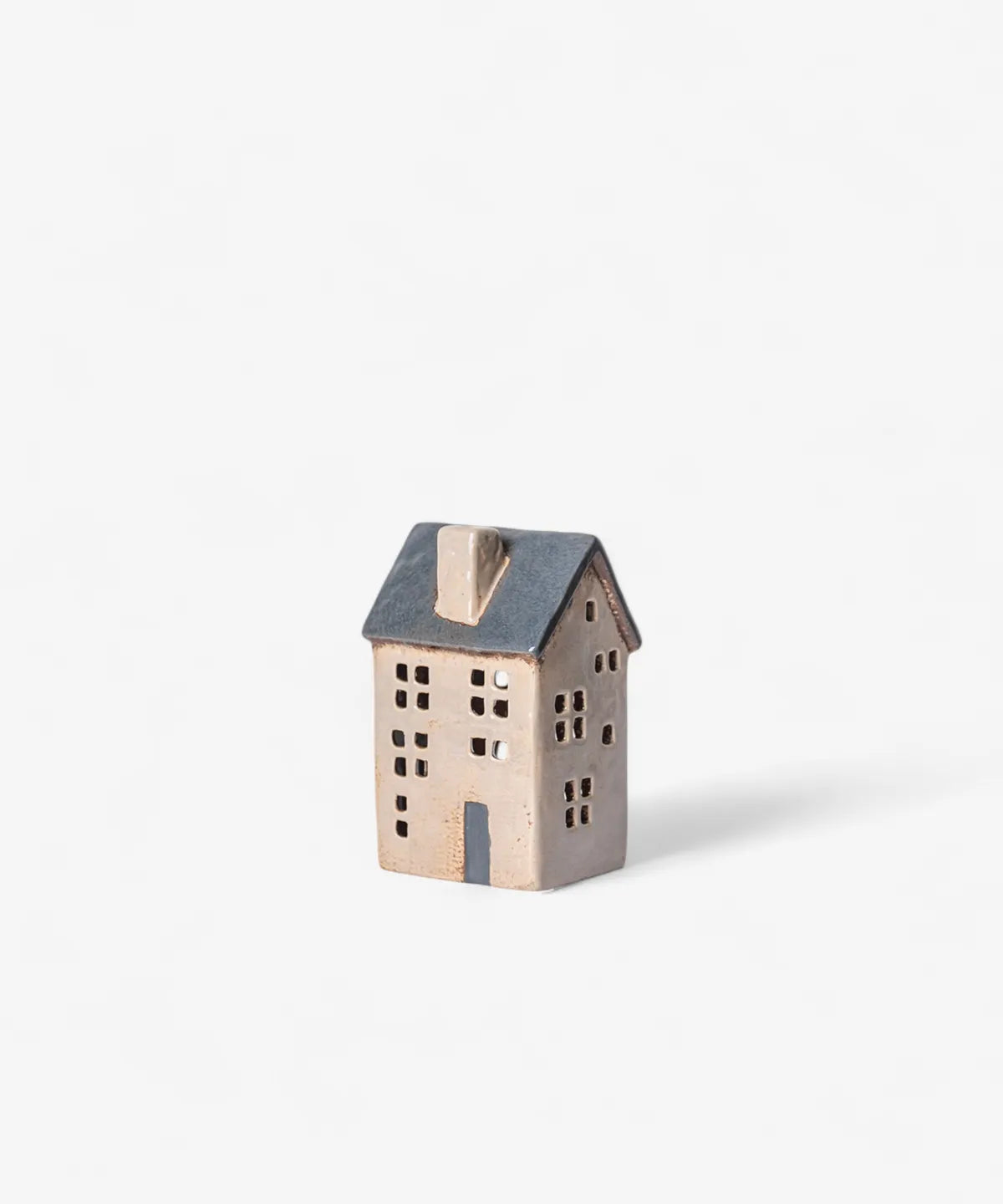 French Country Saint Malo Tealight House with Blue Roof