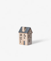 French Country Saint Malo Tealight House with Blue Roof