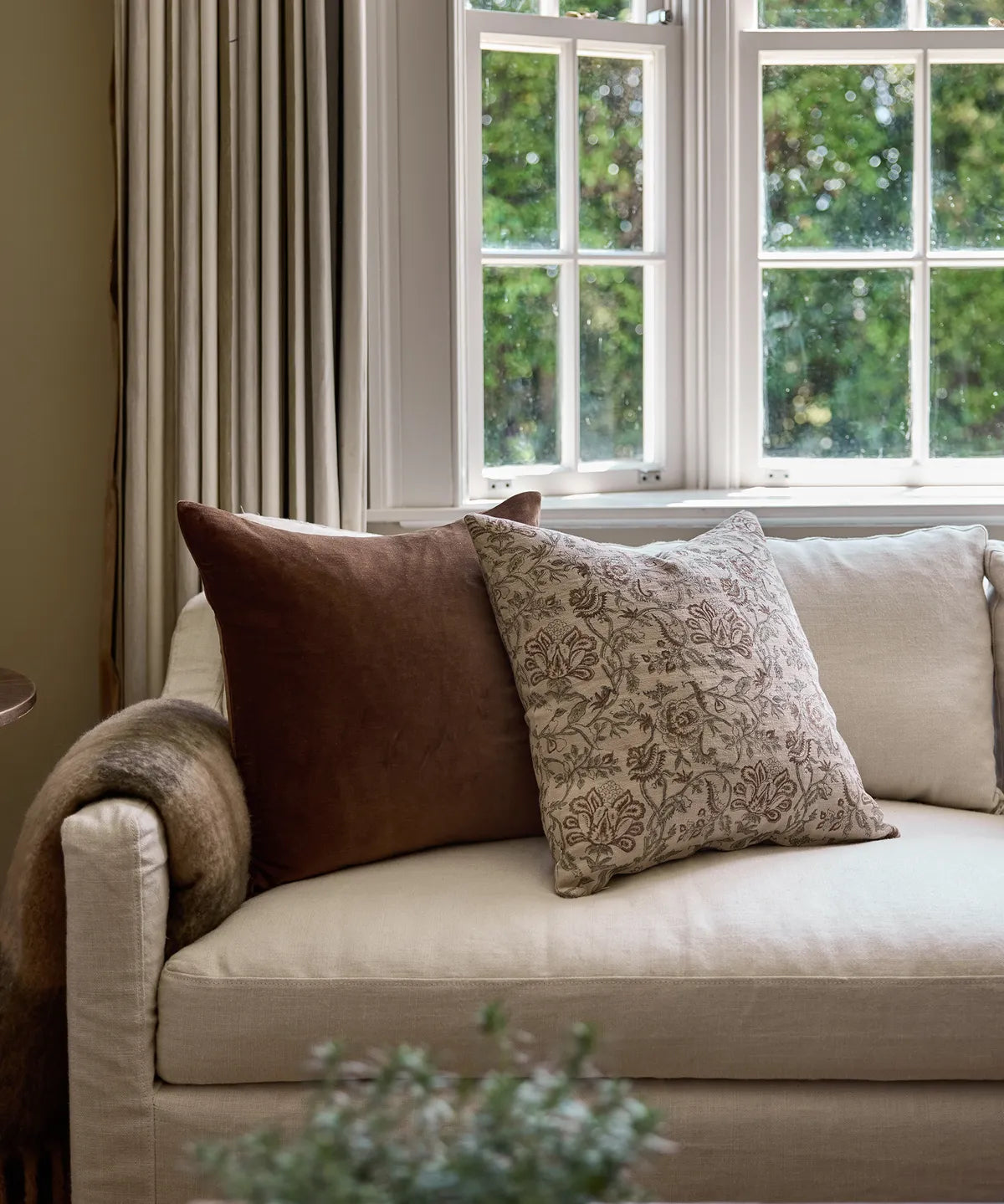 Velvet Cushion- Brown