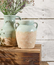 French Country Varese Vessel Short in Pale Blue Terracotta