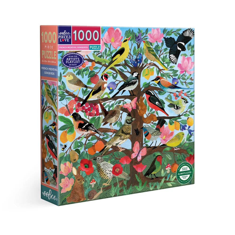 1000 Pce Puzzle- French Medieval Song Birds