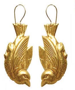 We Dream in Colour Gold Bird Earrings
