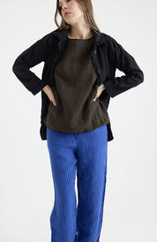Garden Coat- Light Linen-Black